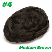 Men'S Capillary Prosthesis Men Toupee 0.06-0.08mm Strong Double Knots 100% Human Hair Mens Toupee