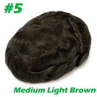 Men'S Capillary Prosthesis Men Toupee 0.06-0.08mm Strong Double Knots 100% Human Hair Mens Toupee
