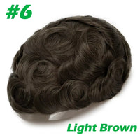 Men'S Capillary Prosthesis Men Toupee 0.06-0.08mm Strong Double Knots 100% Human Hair Mens Toupee