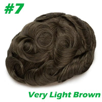 Men'S Capillary Prosthesis Men Toupee 0.06-0.08mm Strong Double Knots 100% Human Hair Mens Toupee