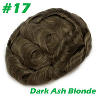 Men'S Capillary Prosthesis Men Toupee 0.06-0.08mm Strong Double Knots 100% Human Hair Mens Toupee