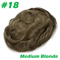 Men'S Capillary Prosthesis Men Toupee 0.06-0.08mm Strong Double Knots 100% Human Hair Mens Toupee