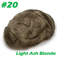 Men'S Capillary Prosthesis Men Toupee 0.06-0.08mm Strong Double Knots 100% Human Hair Mens Toupee