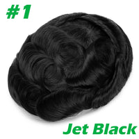 Men'S Capillary Prosthesis Men Toupee 0.06-0.08mm Strong Double Knots 100% Human Hair Mens Toupee