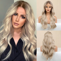 Blonde & Brown Synthetic Wig for Women - Image 1