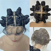 Bantu Knots Braided Wig Synthetic Knotless Heat Resistant Jumbo Braids Wig