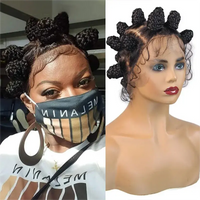 Bantu Knots Braided Wig Synthetic Knotless Heat Resistant Jumbo Braids Wig