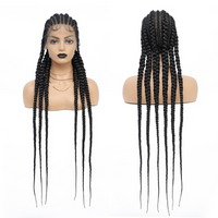 36" Synthetic Full Lace Cornrow Braided Wigs for Women