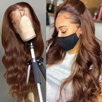 Brown Wavy HD Lace Human Hair Wig for Women - Image 1
