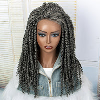 Braided Dreadlock Curly Wig 18 Inches Synthetic Soft Faux Locs Wigs Braiding Crochet Twist Hair Wigs For Black Women