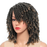 Braided Wigs For Women Synthetic Wig Ombre Braided Dreadlock Wig Black Brown Red African Faux Locs Crochet Twist Hair Short Wigs