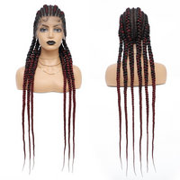 36" Synthetic Full Lace Cornrow Braided Wigs for Women