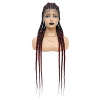 Synthetic Full Lace Cornrow Box Braids Wig 36Inch Long Braided Lace Front Wigs for Women Jumbo Knotless Box Braid Lace Wigs