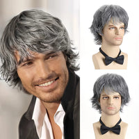 10" Grey & Mixed Curly Synthetic Wig for Women - Image 1