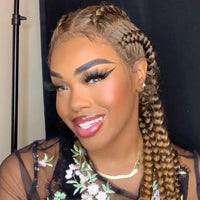 100% Hand-Braided 4 Dutch Braids 1B/27 Cornrow Braid Front Lace Wig