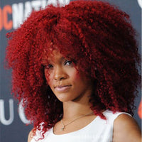 Wine Red & Red Curly Synthetic Wig for Men - Image 2