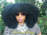 Essence Wigs Gorgeous 4C Bangs Afro Kink Bohemian Vibe Fro Afro Wig Natural Hair Non Lace Wig Unit Full Cap