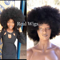 Afro Hand Tied Human Hair Wig for Women - Image 1