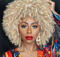 Change Your Look! Afro Kinky Curly Wig in Mixed Brown or Blonde
