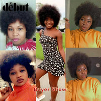 Afro Kinky Curly Wig Brazilian Hair Wig Color F1B/99J Short Wigs For Black Women