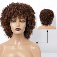 Afro Fluffy Little Curly Wig, Heat Resistant Wig, Fashion Wig, Cosplay Wig, Short Hair Wig, Brown Wig