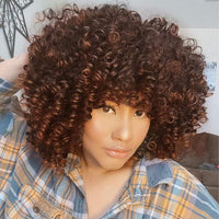 Afro Fluffy Little Curly Wig, Heat Resistant Wig, Fashion Wig, Cosplay Wig, Short Hair Wig, Brown Wig