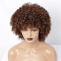 Afro Fluffy Little Curly Wig, Heat Resistant Wig, Fashion Wig, Cosplay Wig, Short Hair Wig, Brown Wig