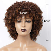 Afro Fluffy Little Curly Wig, Heat Resistant Wig, Fashion Wig, Cosplay Wig, Short Hair Wig, Brown Wig