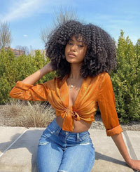 Black Curly Afro Synthetic Wig for Women - Image 1