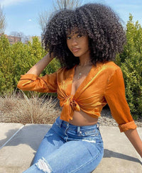 Black Curly Afro Synthetic Wig for Women - Image 2